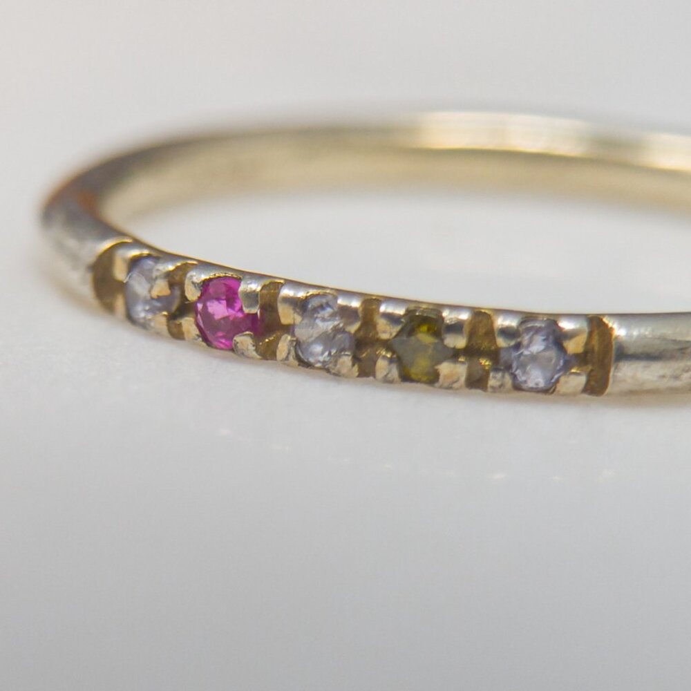 Sterling Silver Dainty CZ Stacking Band – Size 7